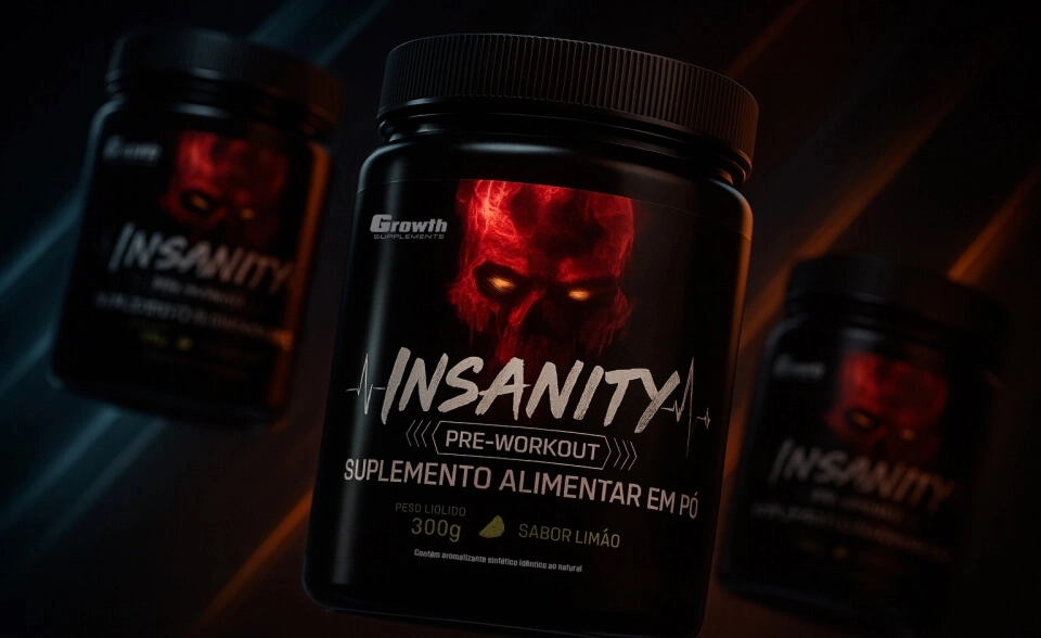 GROWTH SUPPLEMENTS - Embalagens de Daily Whey Baunilha 400g e 800g em balcão de cozinha