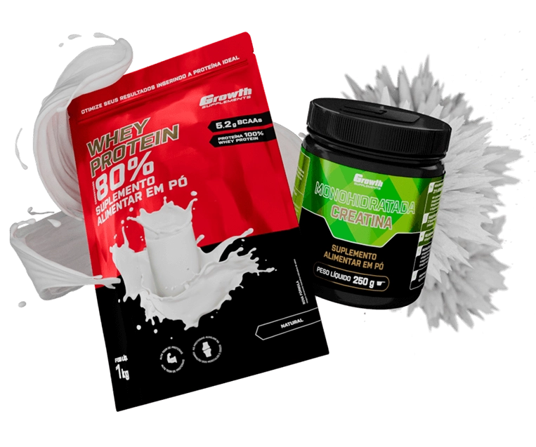 KIT WHEY PROTEIN CONCENTRADO 1KG E CREATINA MONOHIDRATADA 250G
