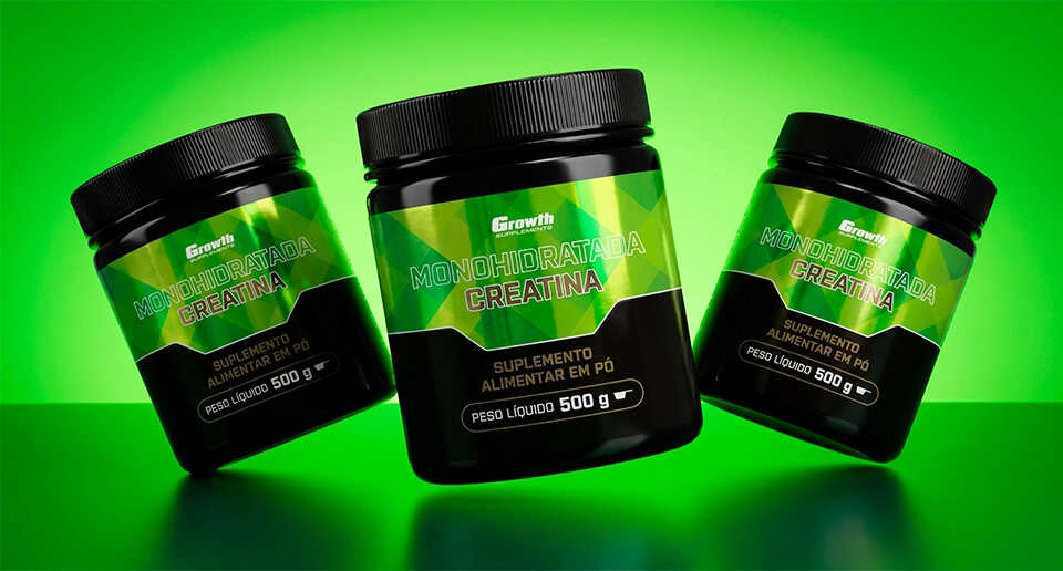 3 embalagens Creatina Monohidratada 500g - Growth Suplements