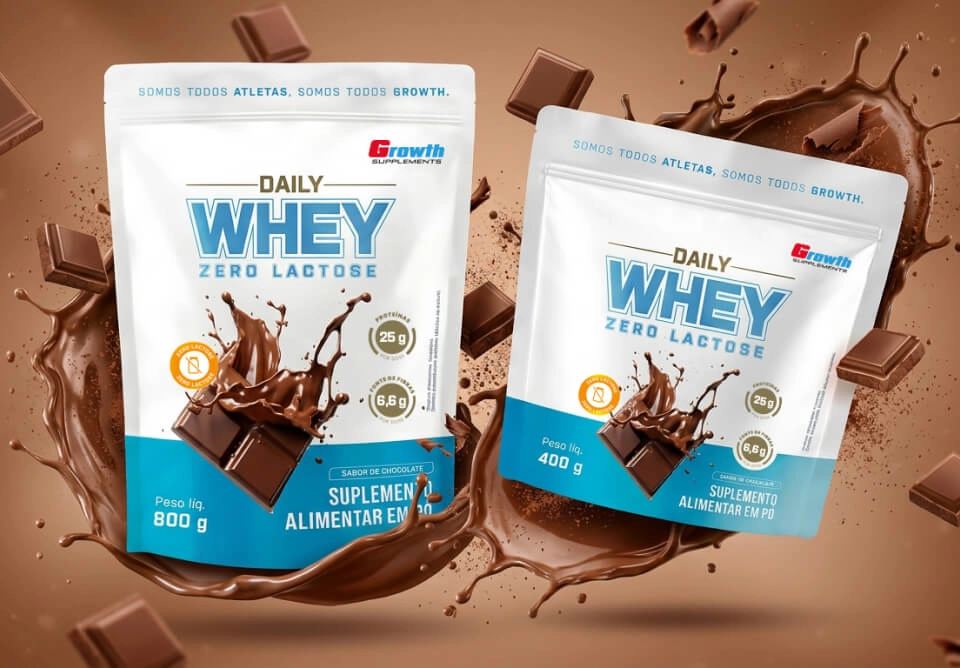 GROWTH SUPPLEMENTS - Embalagem Daily Whey Zero Chocolate