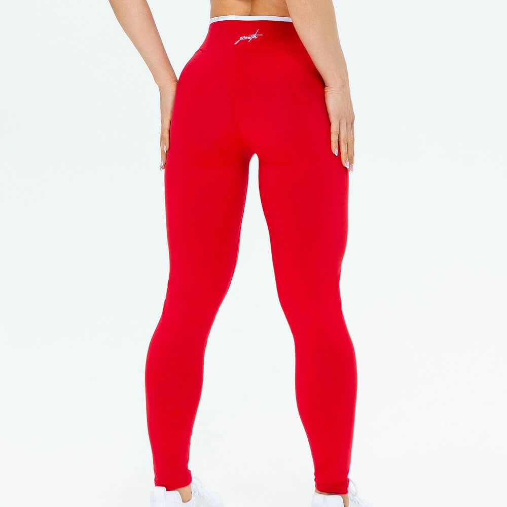 Legging Growth Vies Contrastante Vermelho com Branco