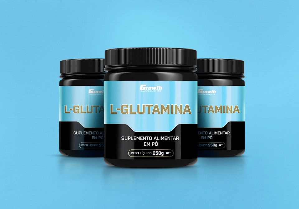 GROWTH SUPPLEMENTS - Imagem ilustrativa embalagens de glutamina